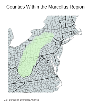 Counties within the Marcellus Region