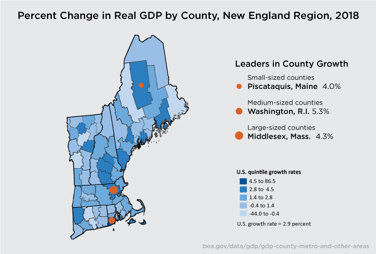 New England County GDP Leaders
