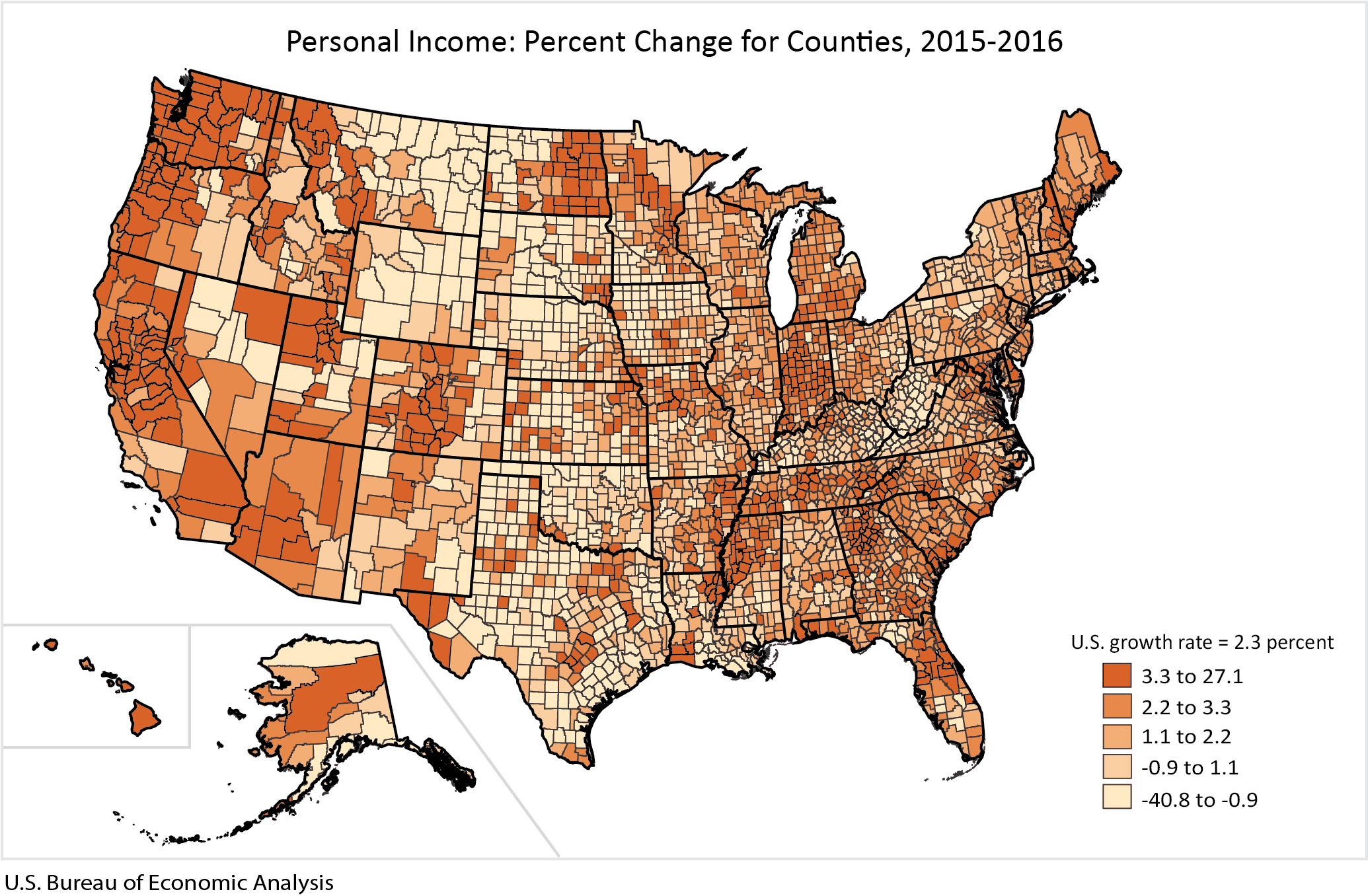 Map of Local Area Personal Income November 2017