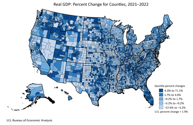 REAL GDP Percent Change by County Dec7