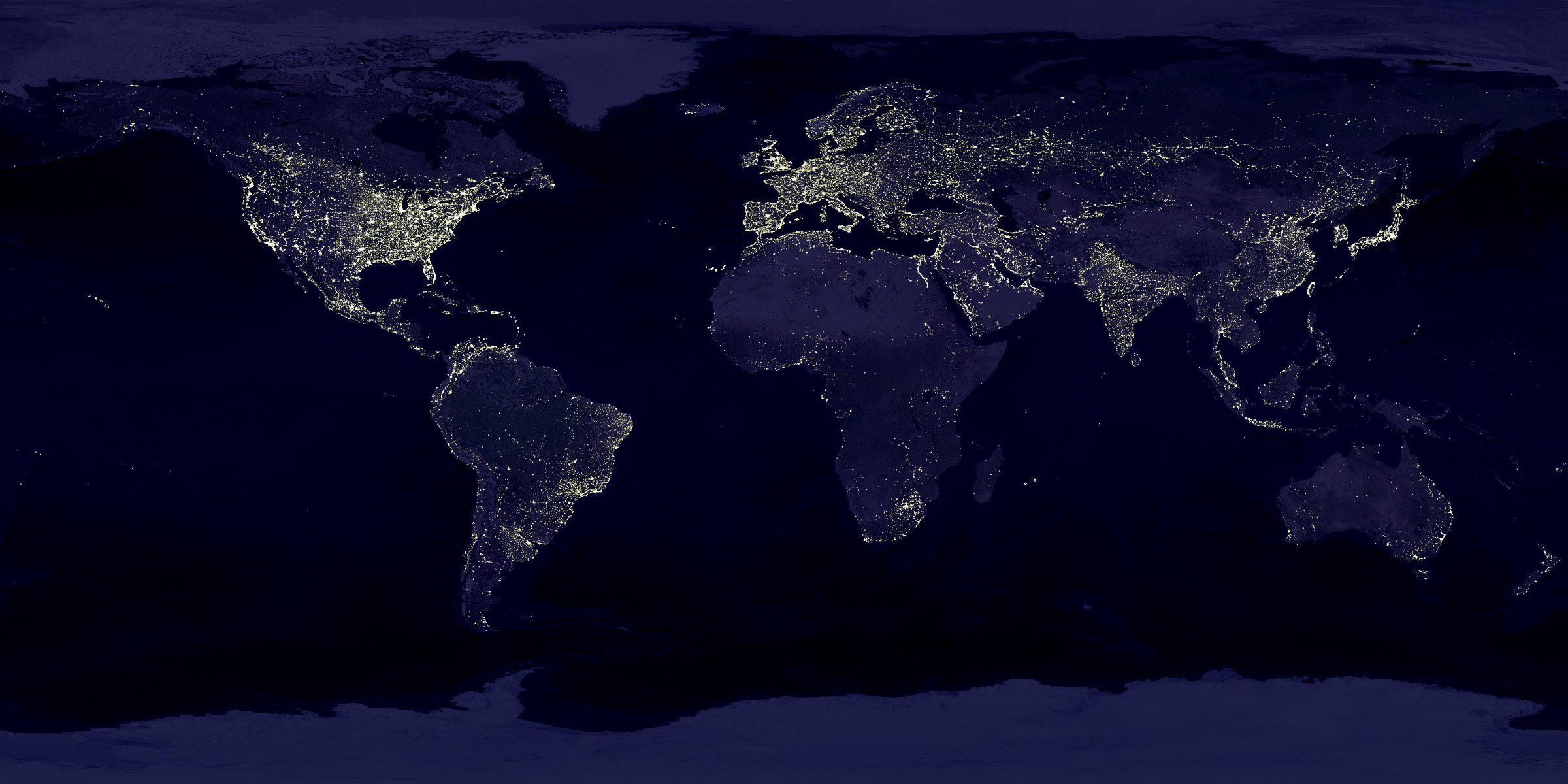 Photograph of lights on planet earth, take from space