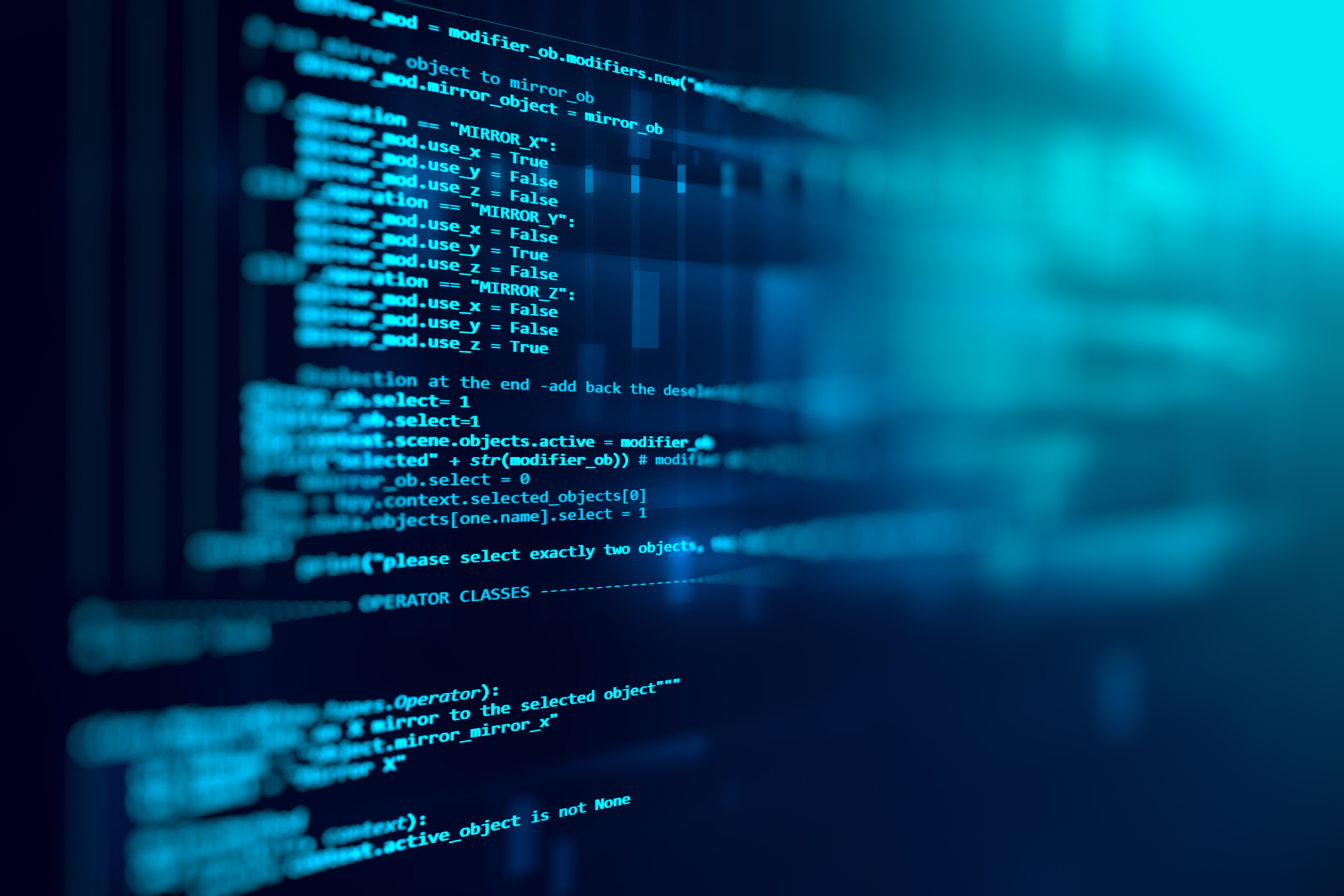 Programming code abstract technology background of software developer and Computer script