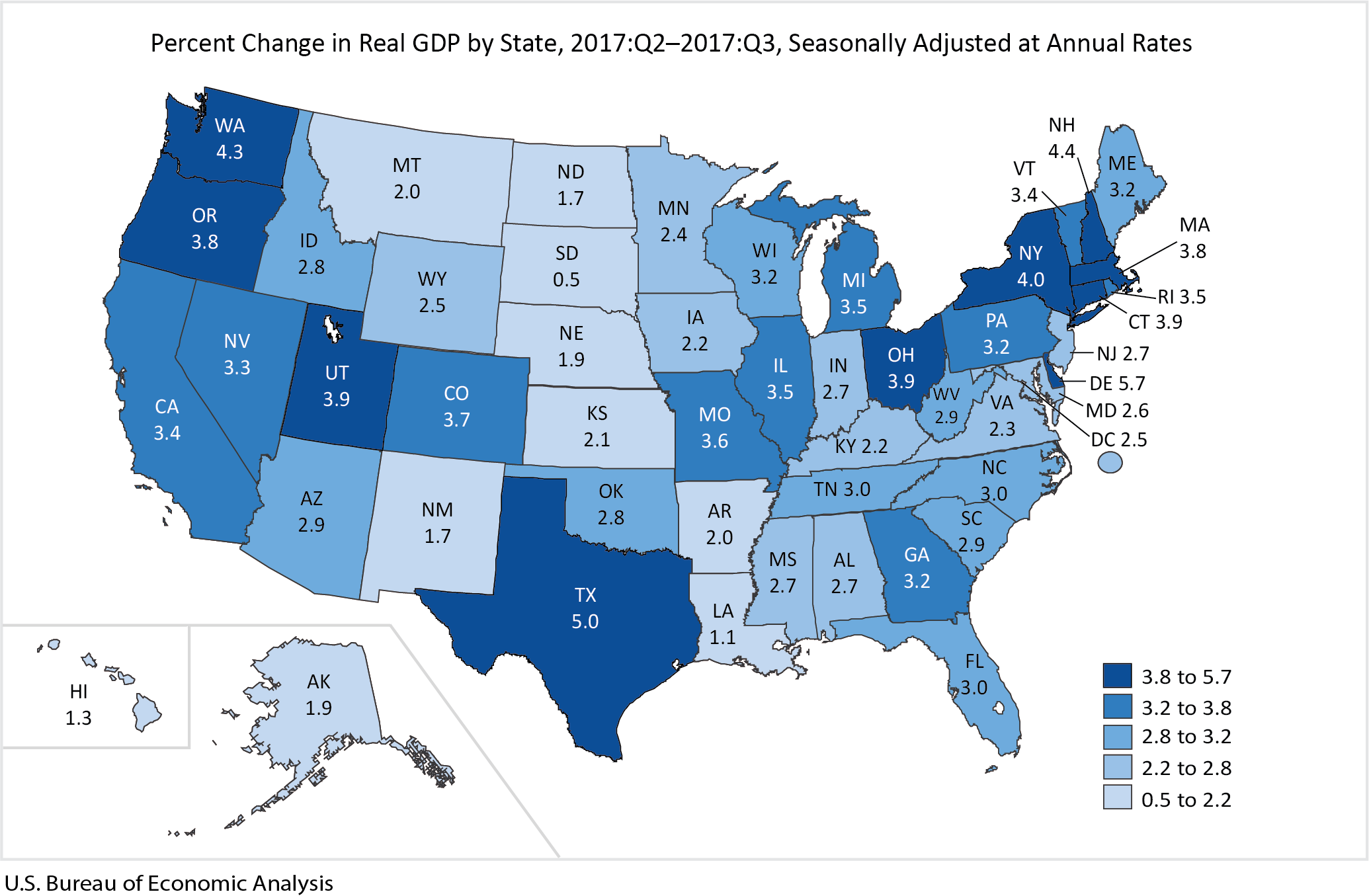 Gdp By State Map Map Of Us Western States