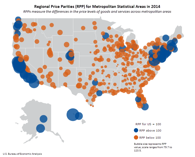 Regional Price Parities for Metro Areas in 2014