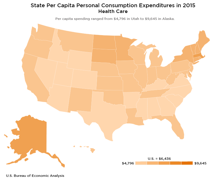 State Per Capita Consumer Spending on Health Care