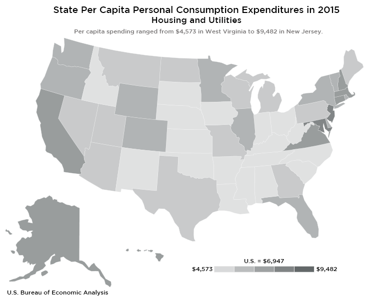 State Per Capita Consumer Spending on Housing and Utilities