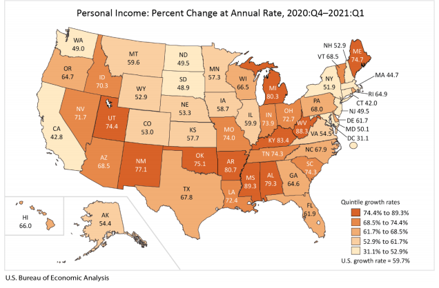 Personal Income Percent Change June22