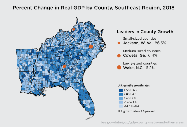 Southeast County GDP Leaders