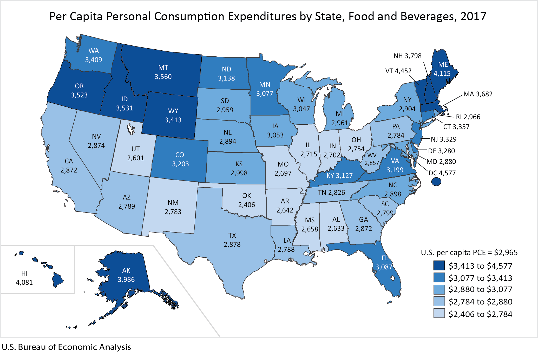 Supplementary Maps Personal Consumption Expenditures By State 2017