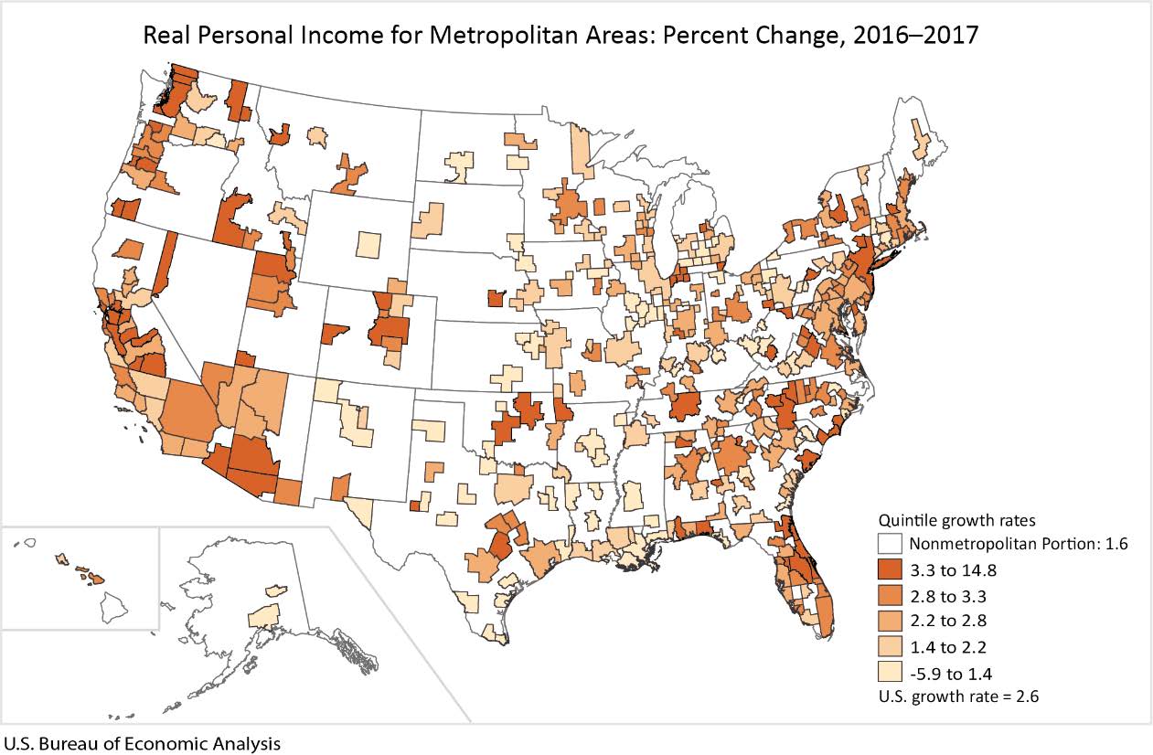 Real Personal Income for Metro Areas