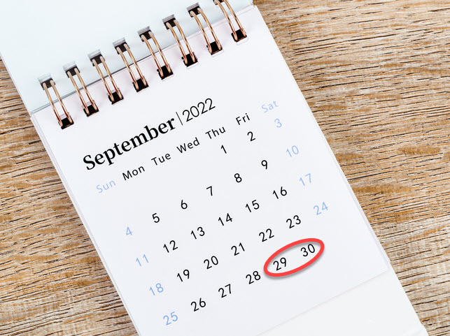 September 2022 calendar feature spot